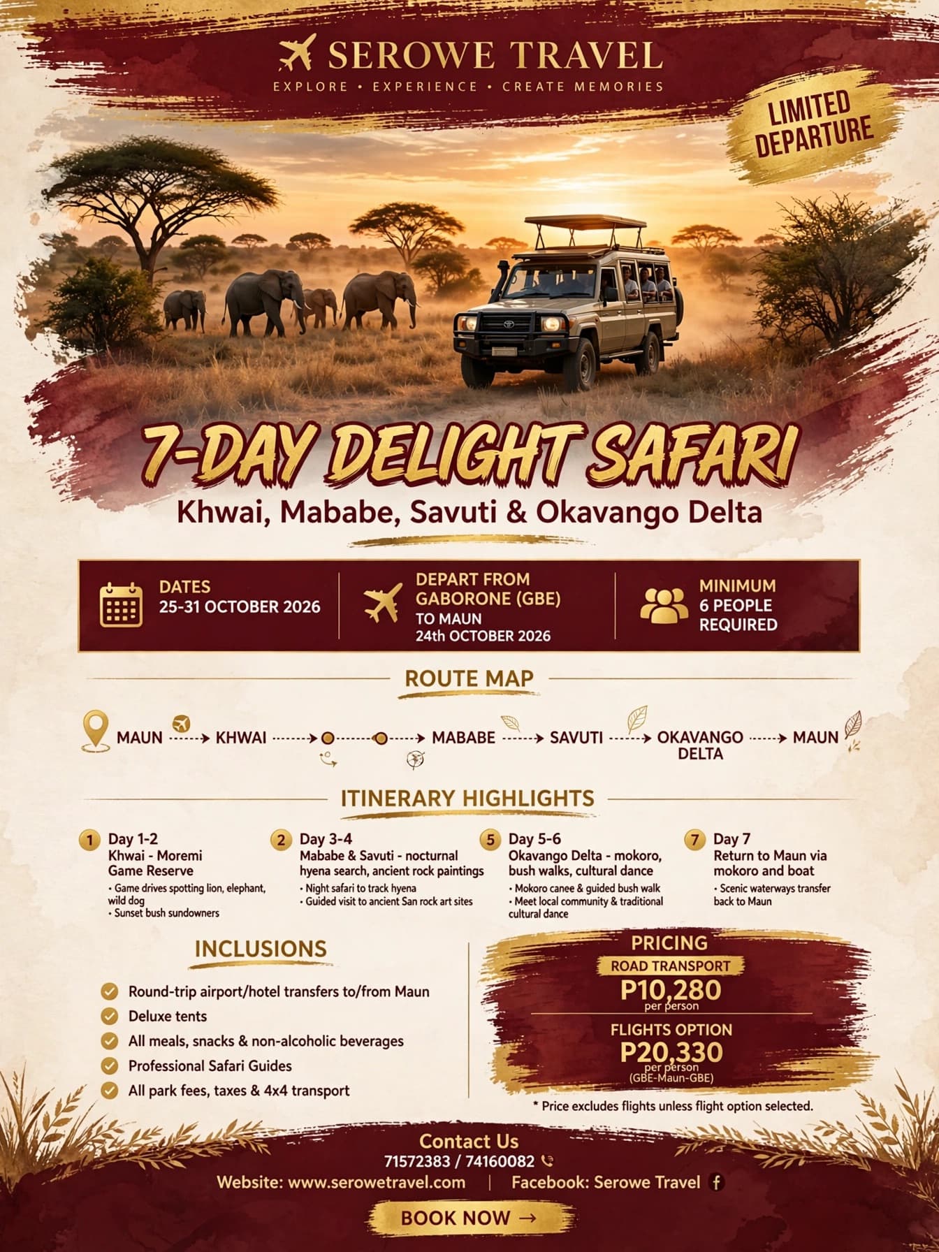 7 Day Safari Get Away